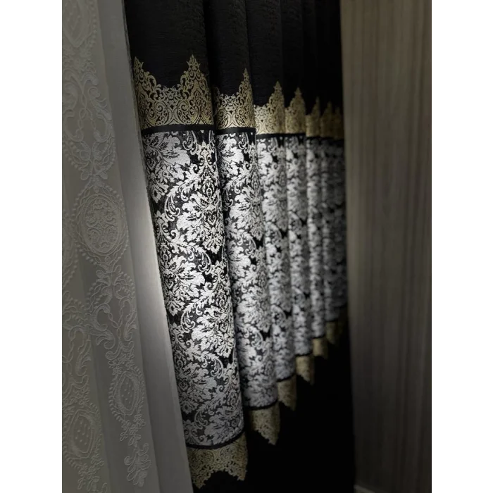 NİVEMESHOME FJ631749 V-924 ARORA SİYAH 1/3 SIK PİLELİ FON PERDE APM