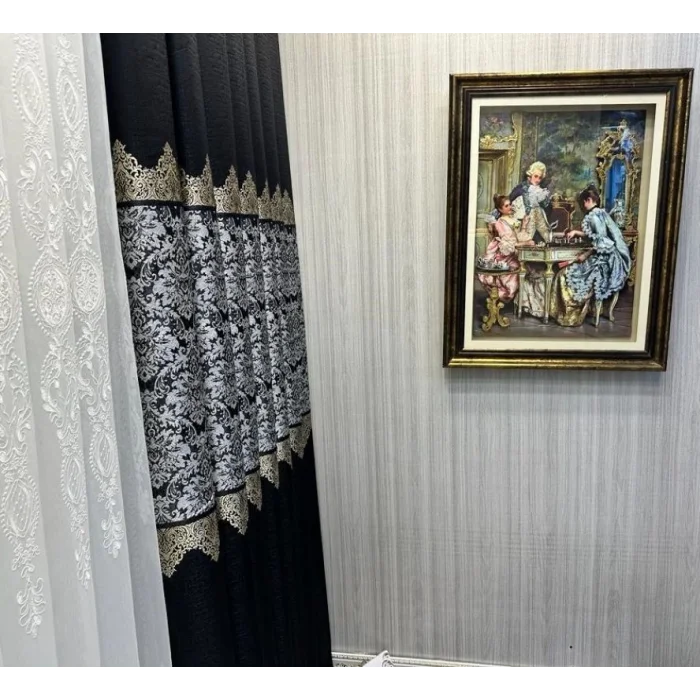 NİVEMESHOME FJ631749 V-924 ARORA SİYAH 1/3 SIK PİLELİ FON PERDE APM