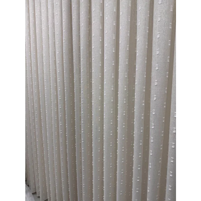 NİVEMESHOME FLORIDA LINO ASPECTO CHAMPÁN CORTINA DE ORGANZA 1/3 DE POMPONES DE ESTILO BOHEMIO CON PLIEGUES APM