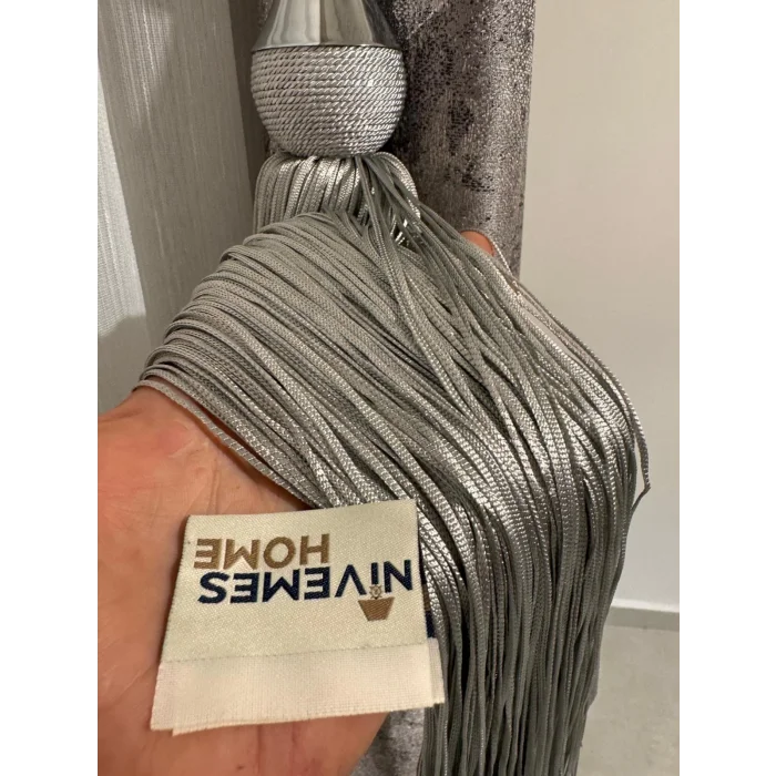 NİVEMESHOME grigio guarnito di argento nuovo modello soffitto raccoglitore bracciolone