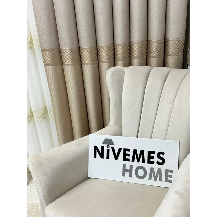 NİVEMESHOME HAYALLIFE АНТАКИЯ V-5201 1/3 ТЕСТЯНЫЙ ШТАПИКОВЫЙ ПОДВЕШЕННЫЙ ШТОРЫ АПМ