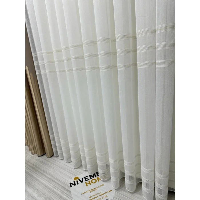 NİVEMESHOME HERCAİ GOLD 1/3 SIK PİLELİ TÜL PERDE APM