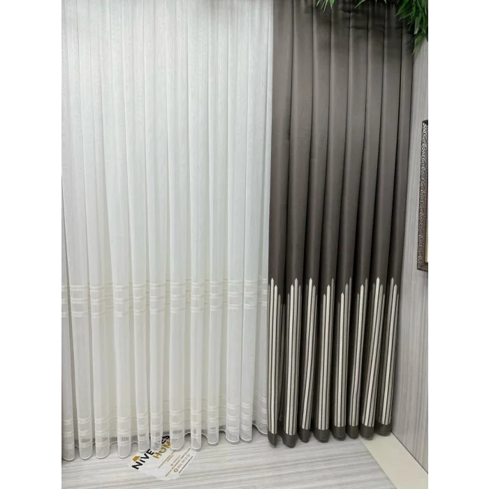 NİVEMESHOME HERCAİ GOLD 1/3 SIK PİLELİ TÜL PERDE APM