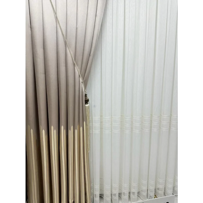 NİVEMESHOME HERCAİ GOLD 1/3 SIK PİLELİ TÜL PERDE APM