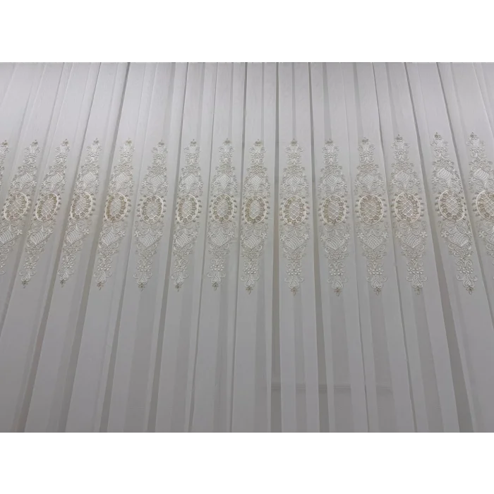 NİVEMESHOME HÜRREM GOLD DETAYLI 1/3 SIK PİLELİ TÜL PERDE APM