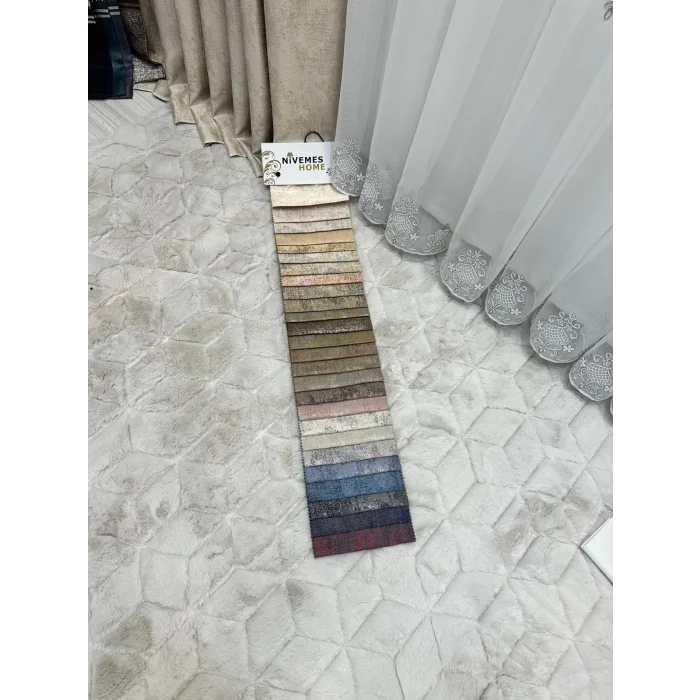 NİVEMESHOME HÜRREM GÜMÜŞ DETAYLI 1/3 SIK PİLELİ TÜL PERDE APM