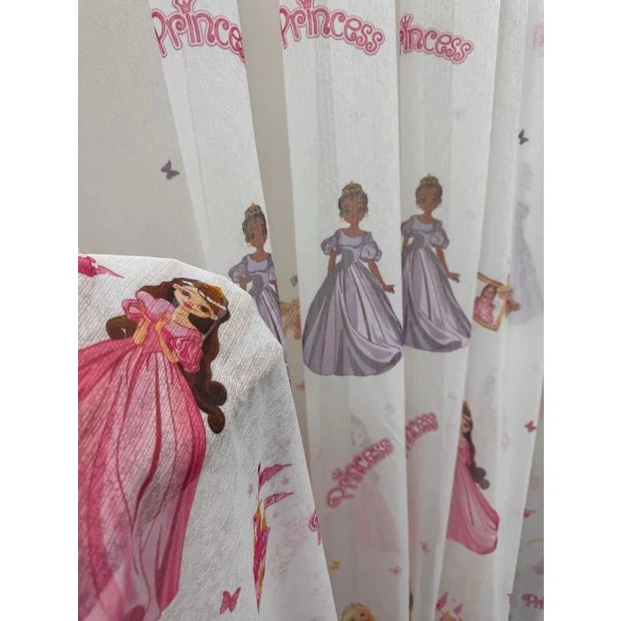 NİVEMESHOME HYL00009.801 KRDT204096 PRENSES ÇOCUK ODASI 1/2.5 PİLE TÜL PERDE APM