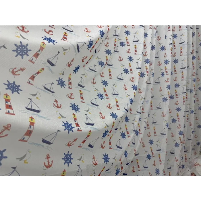 NİVEMESHOME HYL00009.801 PRD55293 GEMİ KAPALI DESENLİ ÇOCUK ODASI 1/2.5 PİLE TÜL PERDE APM