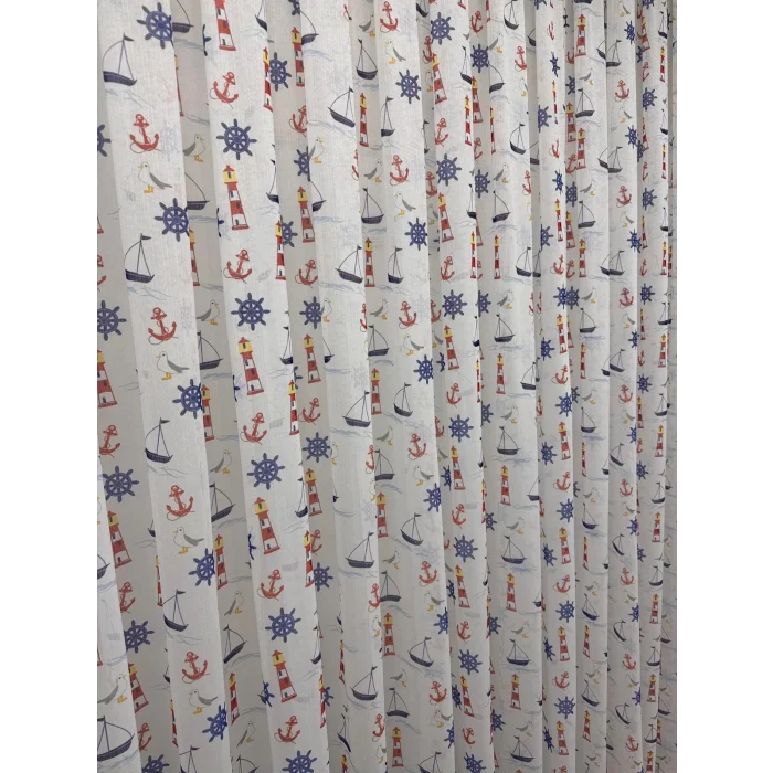 NİVEMESHOME HYL00009.801 PRD55293 GEMİ KAPALI DESENLİ ÇOCUK ODASI 1/2.5 PİLE TÜL PERDE APM