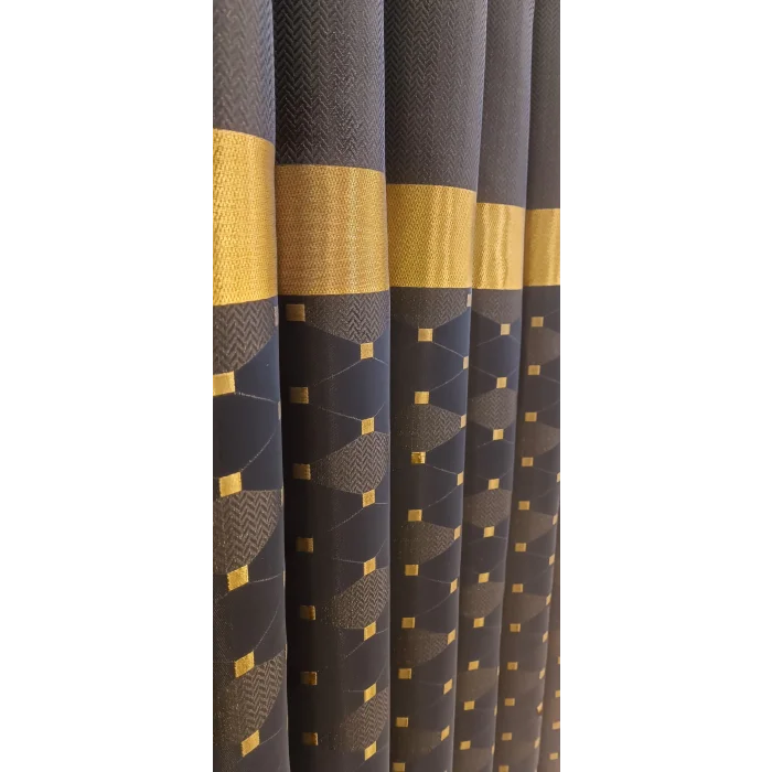 NİVEMESHOME JEWELS AZUL-ORO 1/3 DENSIDAD DE PELO CORTO CORTINAS DE FONDO APM