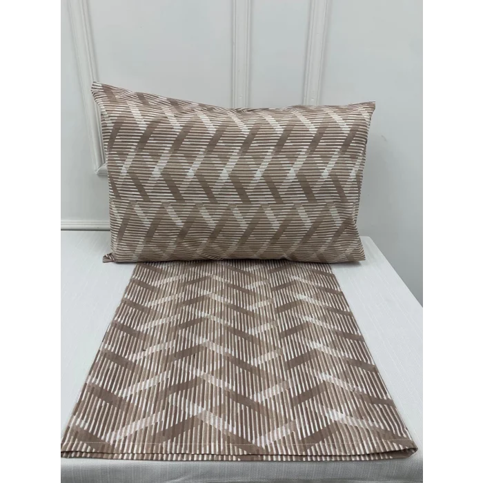 NİVEMESHOME COFFEE STRIPED PATTERN 2 PIECE PILLOW COVER 50X70