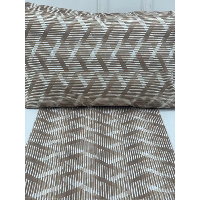 NİVEMESHOME COFFEE STRIPED PATTERN 2 PIECE PILLOW COVER 50X70