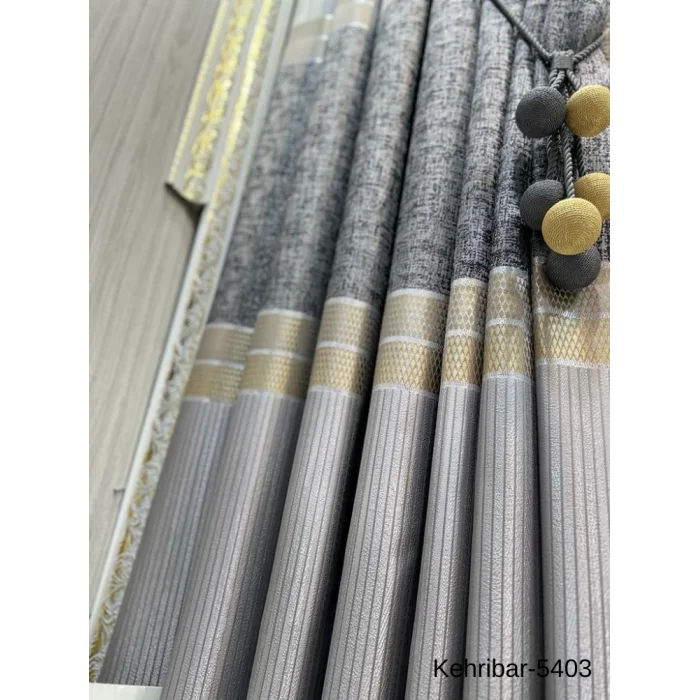 NİVEMESHOME KEHRİBAR FT614162 GRİ V-5403 PANEL CURTAIN 1/3 DENSE PILE CURTAIN APM
