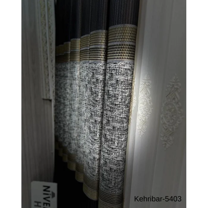 NİVEMESHOME KEHRİBAR FT614162 GRİ V-5403 PANEL CURTAIN 1/3 DENSE PILE CURTAIN APM