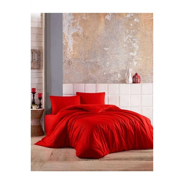 SET COPRIPIUMINO MATRIMONIALE ROSSO IN 100% COTONE NIVEMESHOME