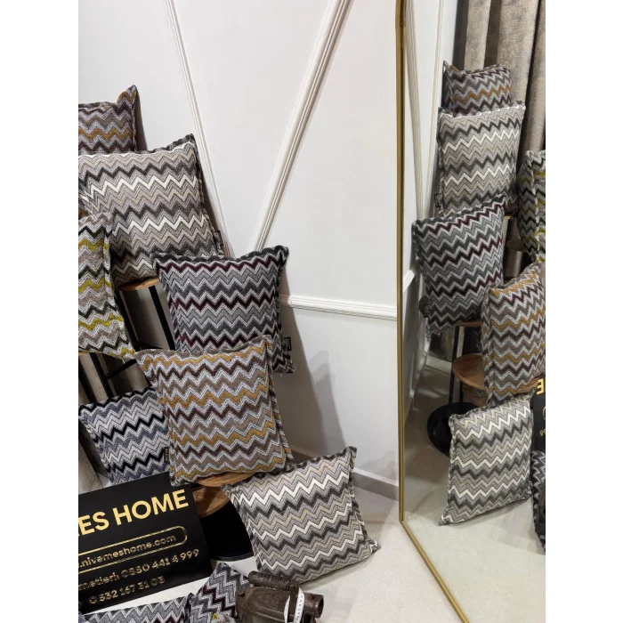 NİVEMESHOME LACİVERT GRİ KIRLENT KILIFI 45X45