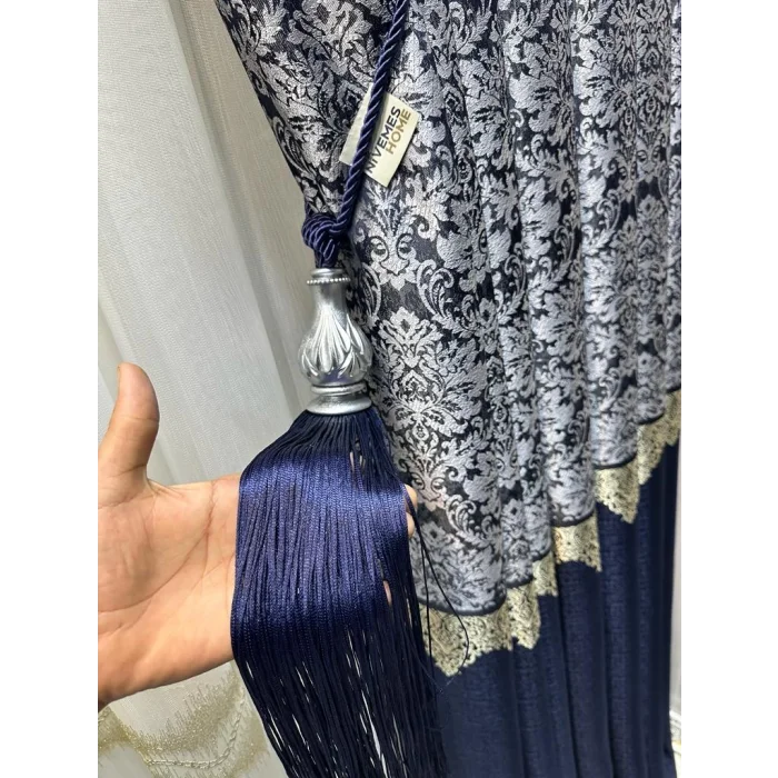 NIVEMESHOME GRI CON FRANGIA BLU MEZZI PER RACCOGLIERE TETTO BRACCIOLO