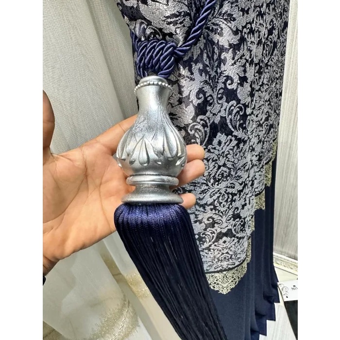 NIVEMESHOME GRI CON FRANGIA BLU MEZZI PER RACCOGLIERE TETTO BRACCIOLO