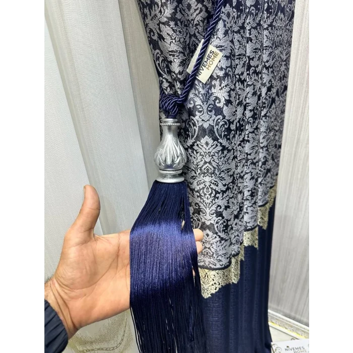 NIVEMESHOME GRI CON FRANGIA BLU MEZZI PER RACCOGLIERE TETTO BRACCIOLO