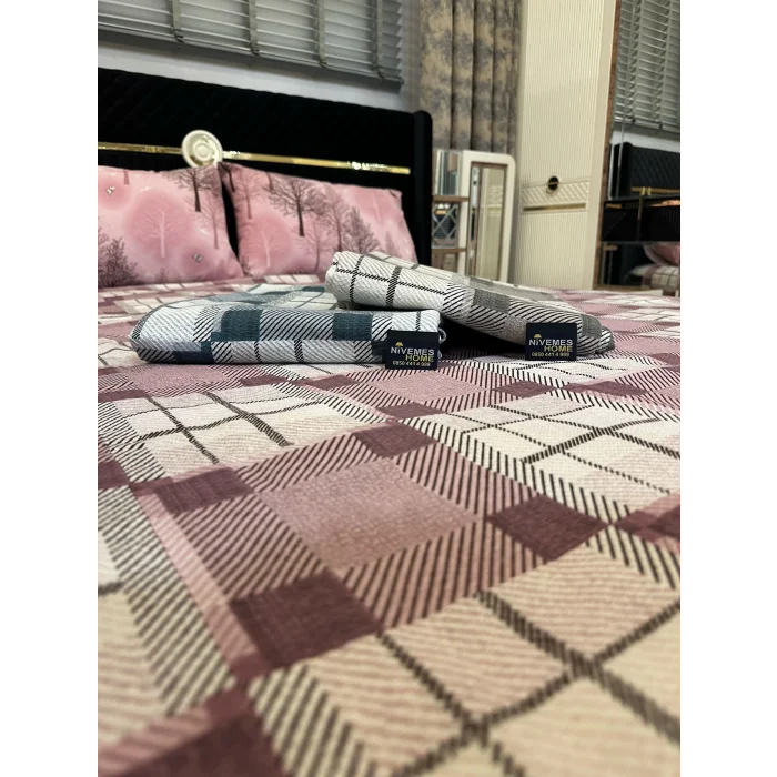 NİVEMESHOME LİLA DESENLİ 160X230 الغطاء الواحد للسرير الفردي