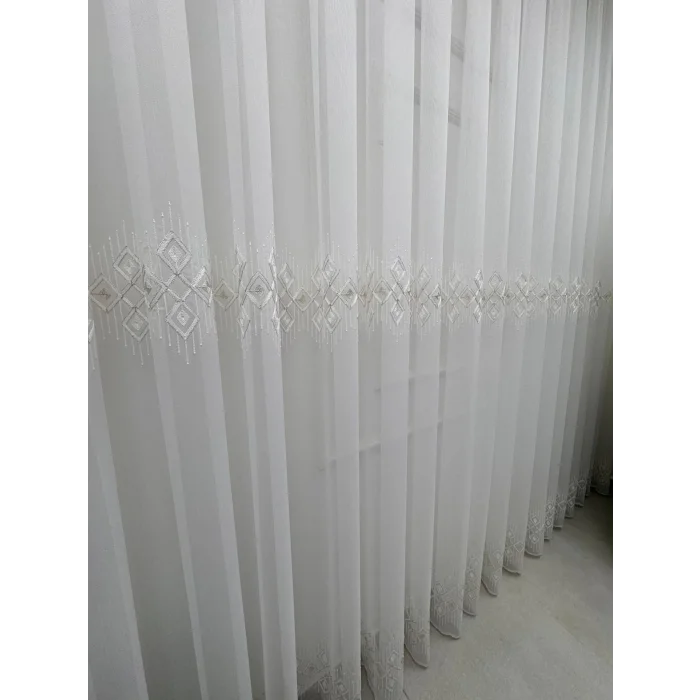 NIVEMESHOME LUNA GEOMETRIC PATTERNED GOLD 1/3 DENSE CURTAIN APM