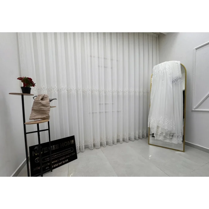 NIVEMESHOME LUNA GEOMETRIC PATTERNED GOLD 1/3 DENSE CURTAIN APM