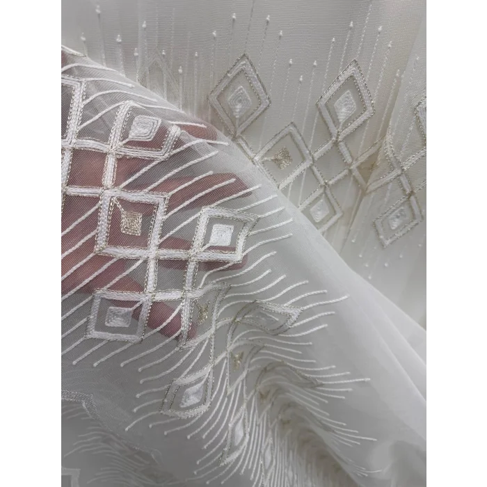 NIVEMESHOME LUNA GEOMETRIC PATTERNED GOLD 1/3 DENSE CURTAIN APM