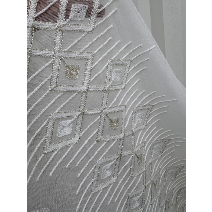 NIVEMESHOME LUNA GEOMETRIC PATTERNED GOLD 1/3 DENSE CURTAIN APM