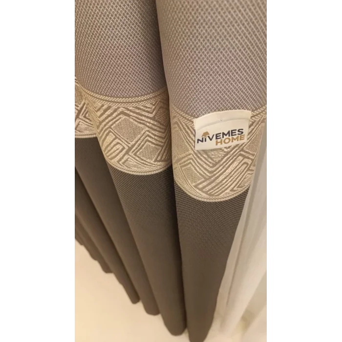 NİVEMESHOME MARİLYA GRAY/GOLD 1/3 DENSE PILE BACKDROP CURTAIN