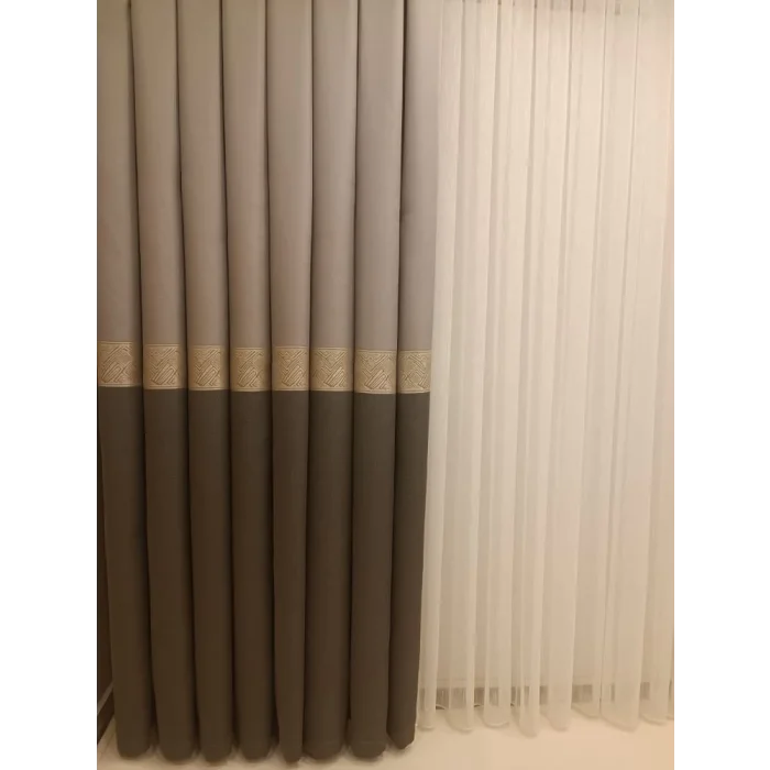 NİVEMESHOME MARİLYA GRAY/GOLD 1/3 DENSE PILE BACKDROP CURTAIN