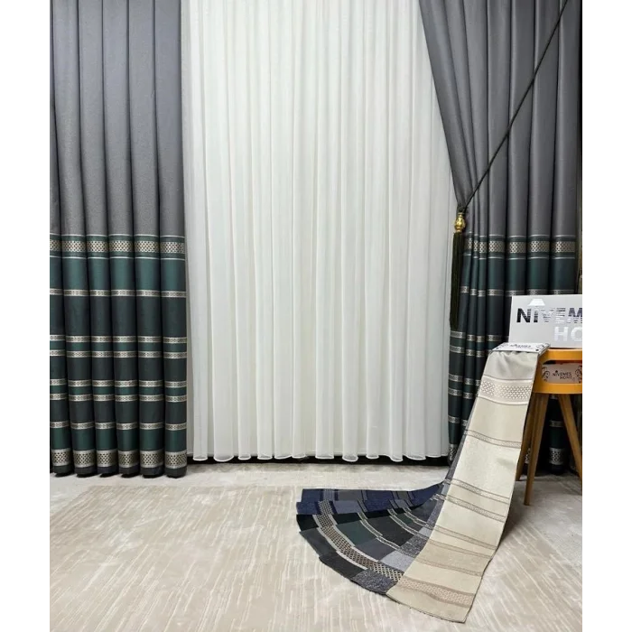 NİVEMESHOME MARVEL V-2537 1/3 SIK PİLELİ FON PERDE APM