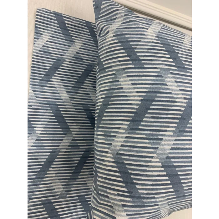 FUNDACAPITALES JUEGO DE 2 COJINES CON ESTAMPADO DE LÍNEAS AZULES Y FUNDA CON CREMALLERA 50X70