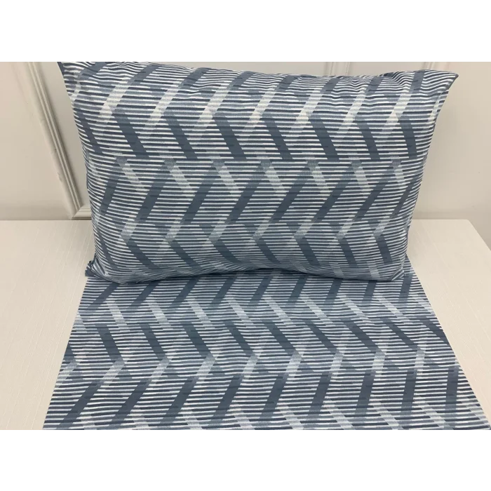 FUNDACAPITALES JUEGO DE 2 COJINES CON ESTAMPADO DE LÍNEAS AZULES Y FUNDA CON CREMALLERA 50X70