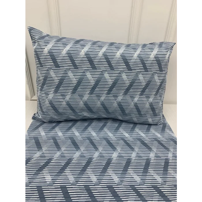 FUNDACAPITALES JUEGO DE 2 COJINES CON ESTAMPADO DE LÍNEAS AZULES Y FUNDA CON CREMALLERA 50X70