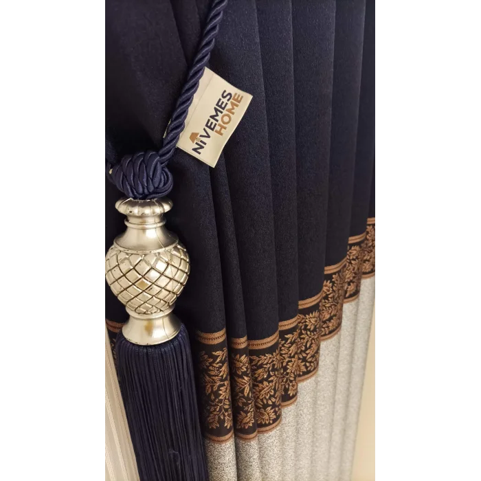 NİVEMESHOME META GRİ/BRONCE 1/3 RESISTENTE CORTINA DE FONDO DE PELO APRETADO