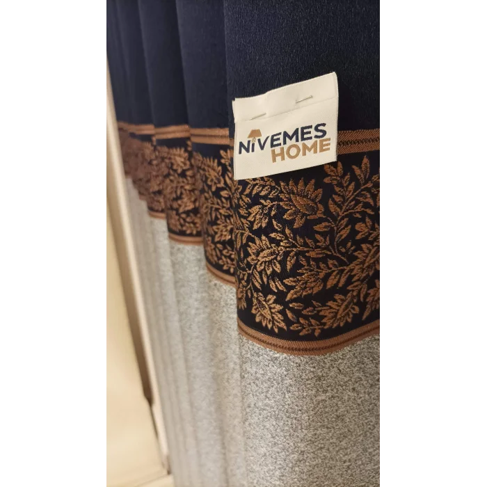 NİVEMESHOME META GRİ/BRONCE 1/3 RESISTENTE CORTINA DE FONDO DE PELO APRETADO