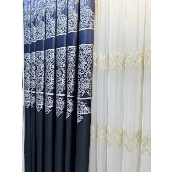 NİVEMESHOME MİLAS SİYAH 671539 1/3 SIK PİLELİ FON PERDE APM