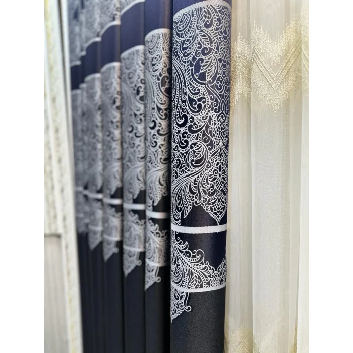 NİVEMESHOME MİLAS SİYAH 671539 1/3 SIK PİLELİ FON PERDE APM