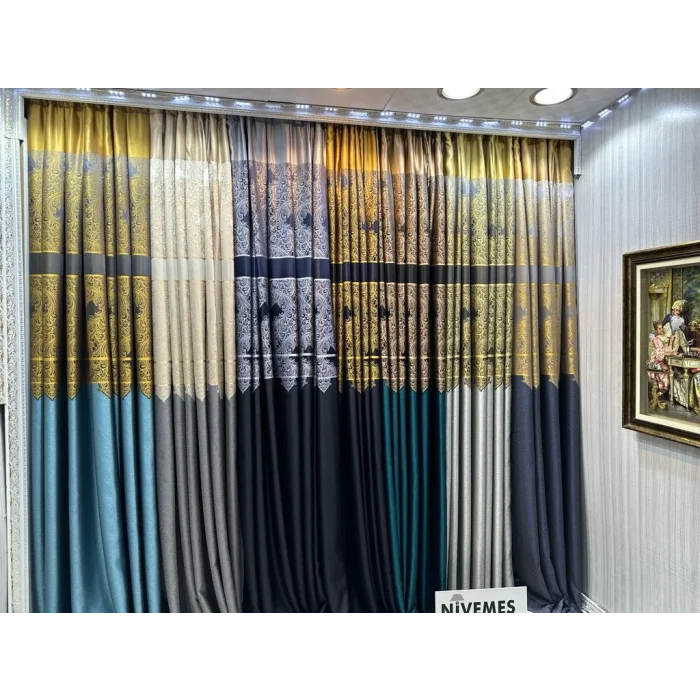 NİVEMESHOME MİLAS SİYAH 671539 1/3 SIK PİLELİ FON PERDE APM