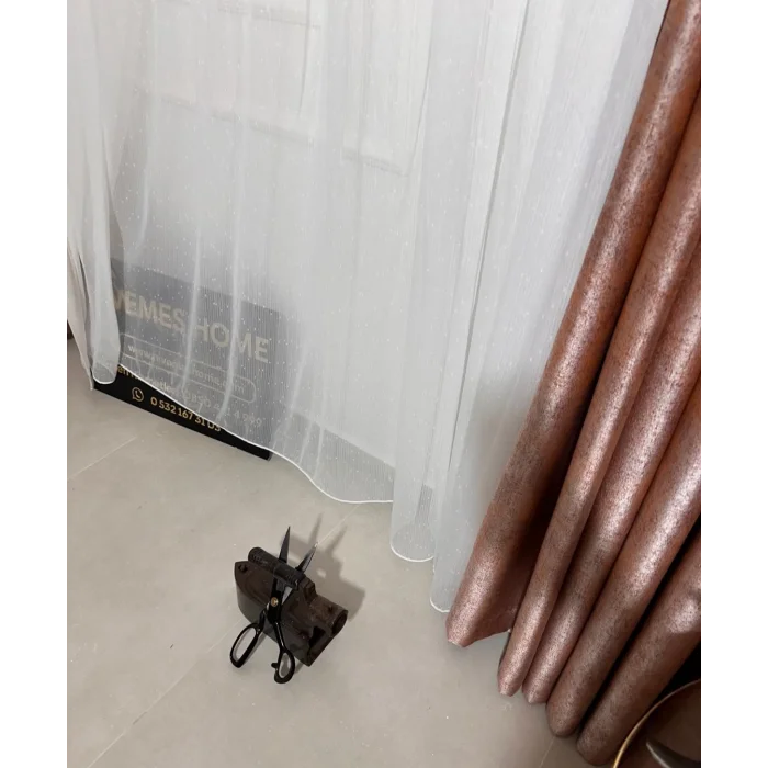 NİVEMESHOME SPEARHEAD FIR0914 AR03102 1/2,5 TIGHTLY CURLED WHITE ORGANZA CURTAIN APM