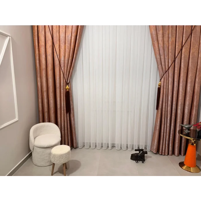 NİVEMESHOME SPEARHEAD FIR0914 AR03102 1/2,5 TIGHTLY CURLED WHITE ORGANZA CURTAIN APM