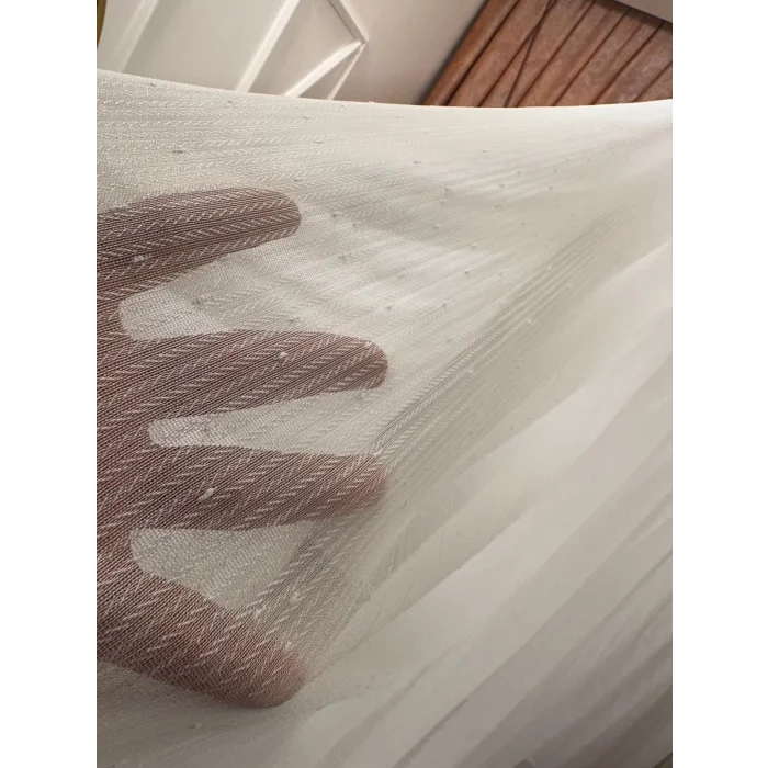 NİVEMESHOME SPEARHEAD FIR0914 AR03102 1/2,5 TIGHTLY CURLED WHITE ORGANZA CURTAIN APM