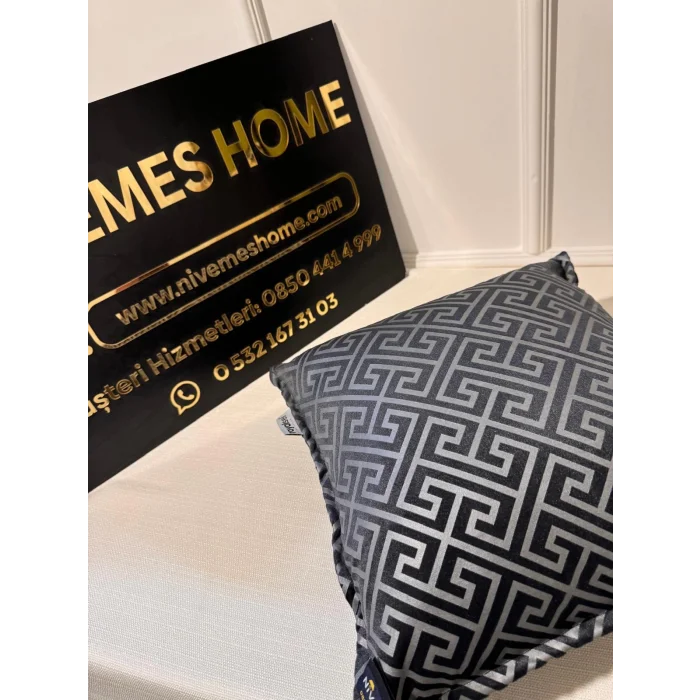 NİVEMESHOME MONET ZİGZAG FIBER FILLED PILLOW ANTHRACITE-GRAY 45 X 45