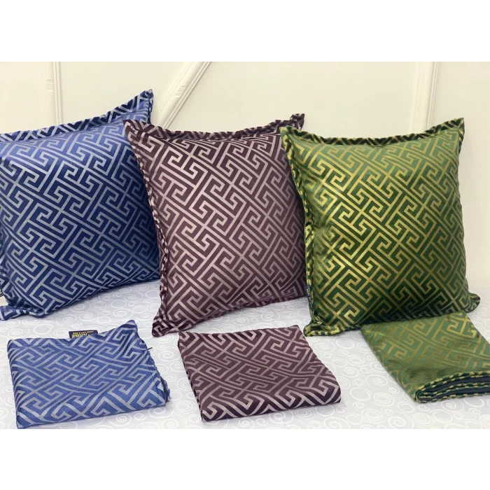 NİVEMESHOME MONET ZİGZAG ELYAF DOLGULU KIRLENT LACİVERT 45 X 45