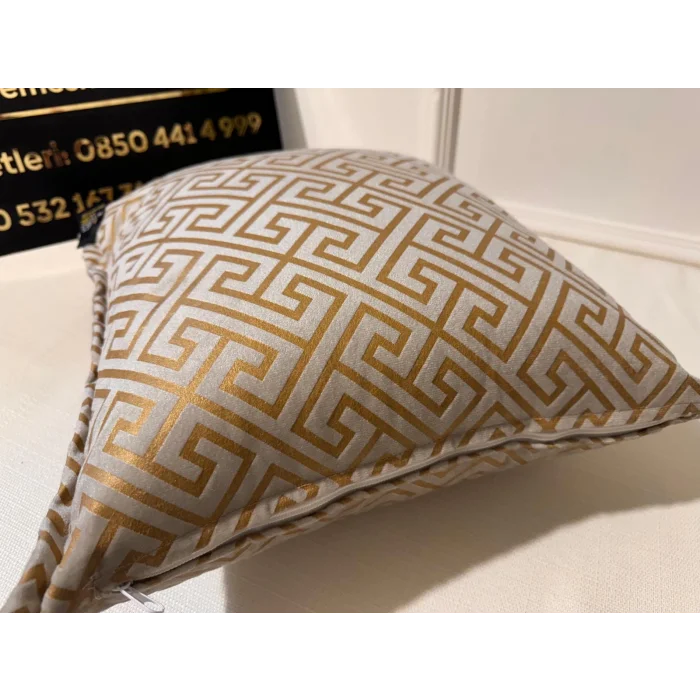 NİVEMESHOME MONET ZIGZAG FIBER-FILLED CUSHION YELLOW-CREAM 45 X 45