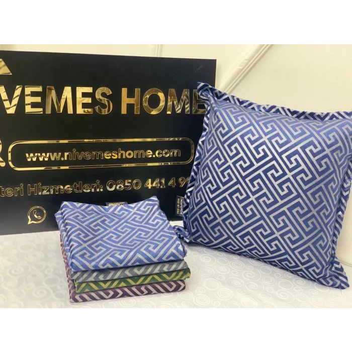NİVEMESHOME MONET ЗИГЗАГ ПОДУШКА КРЫШКА СИНИЙ 45 X 45