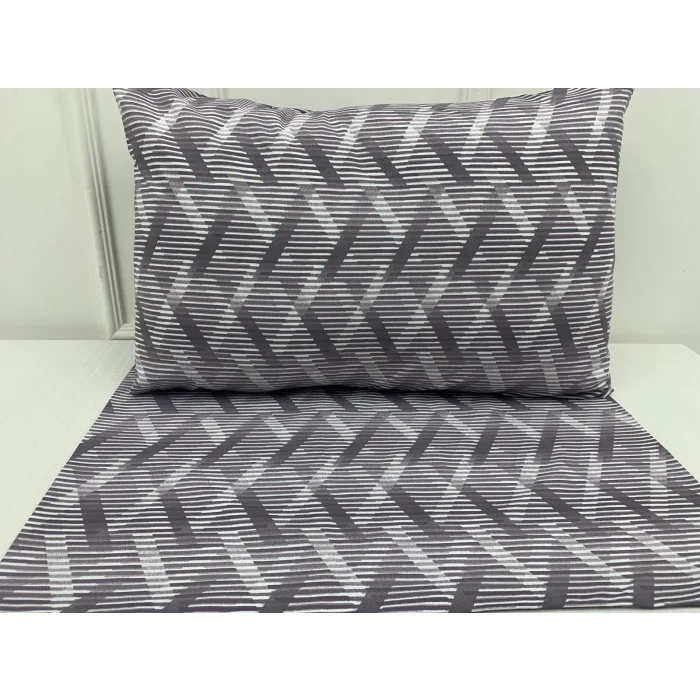 FUNDA DE COJÍN DE 2 PIEZAS CON DISEÑO DE LÍNEAS AZULES Y MORADAS 50X70 CON CIERRE