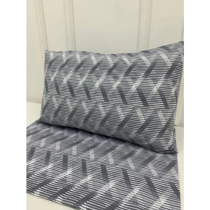 FUNDA DE COJÍN DE 2 PIEZAS CON DISEÑO DE LÍNEAS AZULES Y MORADAS 50X70 CON CIERRE