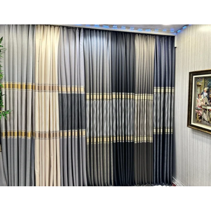 NİVEMESHOME MOZAİK FT614163 V-2001 GRİ 1/3 SIK PİLELİ FON PERDE APM