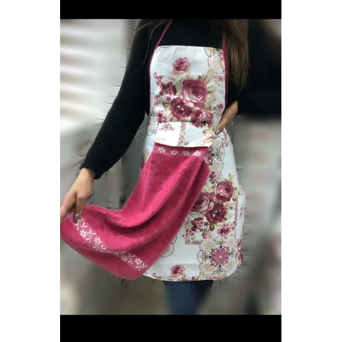 DELANTAL DE COCINA DE VELVET ROSA DE NÍVEMESHOME